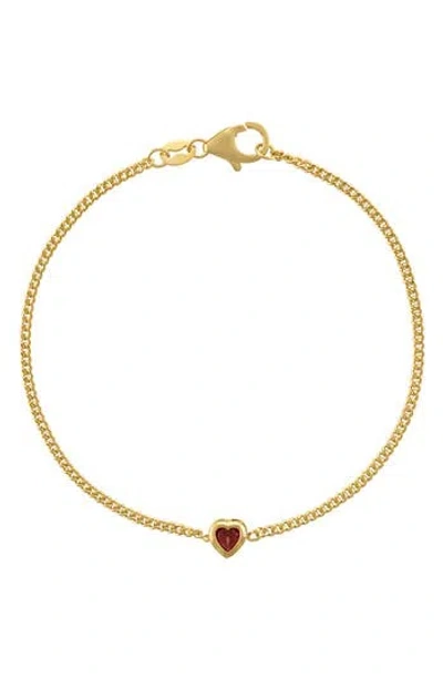 Fzn Heart Charm Bracelet In Garnet