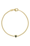 Fzn Heart Charm Bracelet In London Blue Topaz