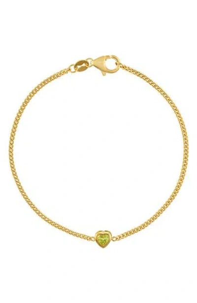 Fzn Heart Charm Bracelet In Peridot