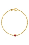 Fzn Heart Charm Bracelet In Ruby