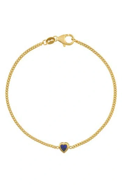 Fzn Heart Charm Bracelet In Sapphire
