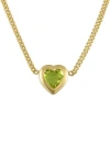 Fzn Heart Charm Necklace In Peridot