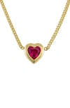 Fzn Heart Charm Necklace In Ruby