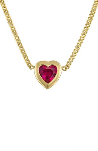 Fzn Heart Charm Necklace In Gold