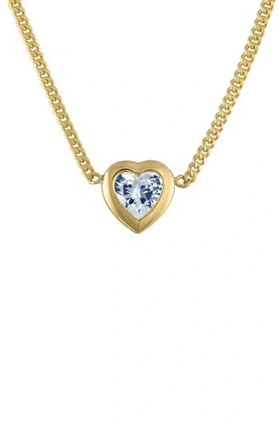 Fzn Heart Charm Necklace In Gold