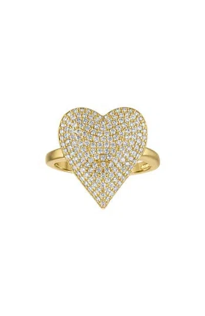 Fzn Heart Pavé Cubic Zirconia Cocktail Ring In Gold