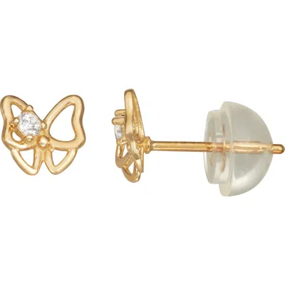 Fzn Kids' 14k Gold Diamond Butterfly Stud Earrings