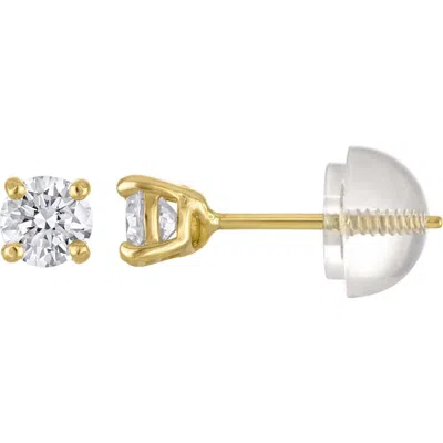 Fzn Kids' 14k Gold Lab Grown Diamond Solitaire Stud Earrings In Yellow