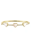Fzn Kids' Cubic Zirconia Heart Bracelet In Gold