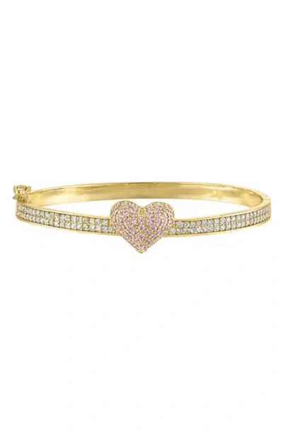 Fzn Kids' Cubic Zirconia Heart Bracelet In Yellow