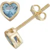 Fzn Kids' Cubic Zirconia Heart Stud Earrings In Gold