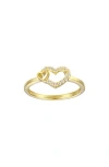 Fzn Kids' Cubic Zirconia Pavé Heart Ring In Gold