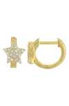 Fzn Kids' Cubic Zirconia Star Huggie Hoop Earrings In Gold