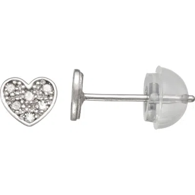 Fzn Kids' Diamond Heart Stud Earrings In Gold
