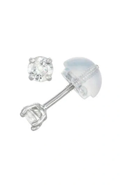 Fzn Kids' Diamond Stud Earrings In Silver