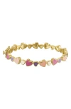 Fzn Kids' Enamel Heart Bracelet In Yellow