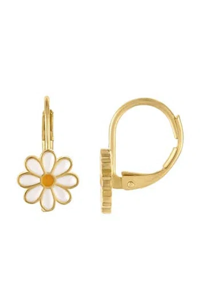 Fzn Kids' Floral Lever Back Earrings In Yellow