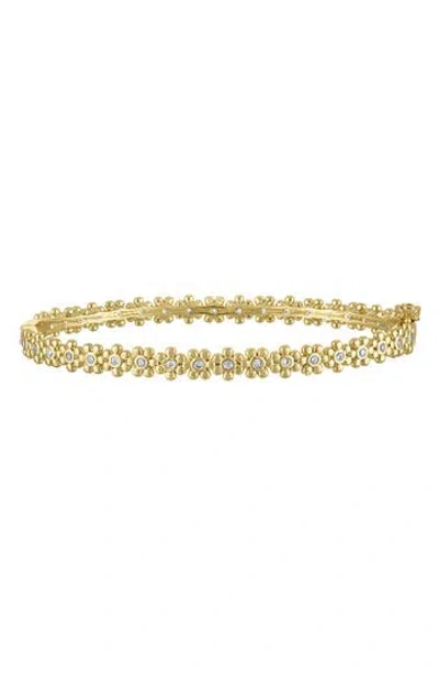 Fzn Kids' Flower Cubic Zirconia Tennis Bracelet In Yellow