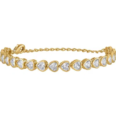 Fzn Kids' Heart Cubic Zirconia Bracelet In Yellow