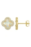 Fzn Kids' Opal Clover Stud Earrings In Gold