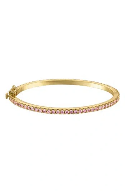 Fzn Kids' Pink Cubic Zirconia Tennis Bracelet In Yellow