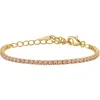 Fzn Kids' Pink Cubic Zirconia Tennis Bracelet In Yellow