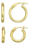 Fzn Kids' Set Of 2 Hoop Earrings In Gold