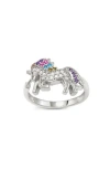 Fzn Cubic Zirconia Unicorn Ring In Silver