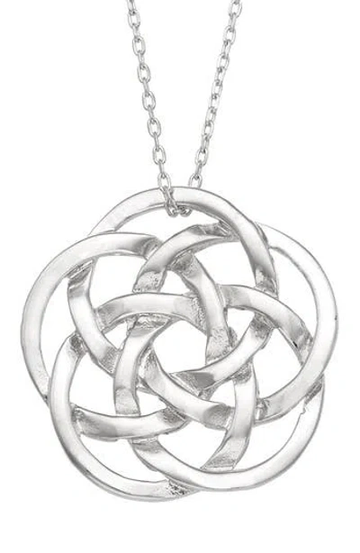 Fzn Knot Pendant Necklace In White