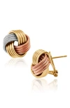 Fzn Knot Stud Earrings In Gold