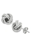 Fzn Knot Stud Earrings In White