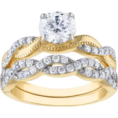 Fzn Lab Created Moissanite Ring In Yellow Gold