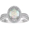 Fzn Lab Created Opal Halo Ring In White
