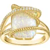 Fzn Lab Created Opal Statement Ring In White/ Yellow Gold