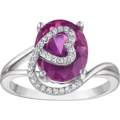 Fzn Lab Created Pink Sapphire Heart Ring