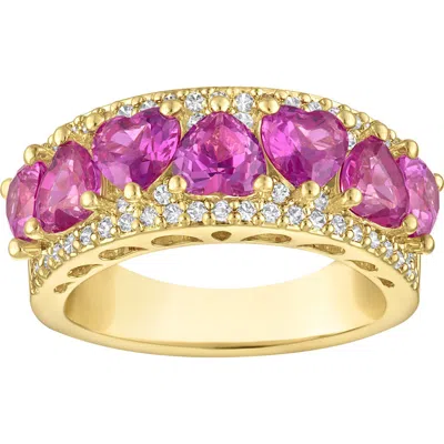 Fzn Lab Created Pink Sapphire Heart Ring