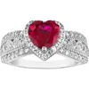 Fzn Lab Created Ruby Heart Ring In Red