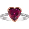 Fzn Lab Created Ruby Heart Ring In White