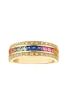 Fzn Lab Created Sapphire Band Ring In Yellow