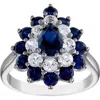 FZN FZN LAB CREATED SAPPHIRE DOUBLE HALO RING