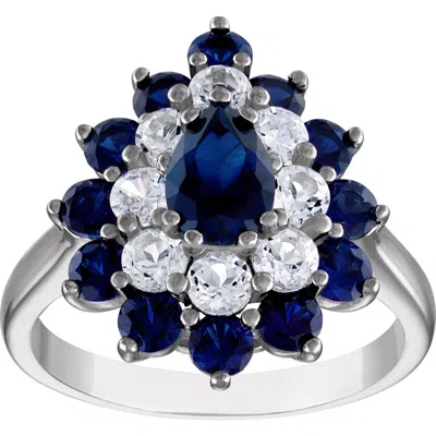 Fzn Lab Created Sapphire Double Halo Ring