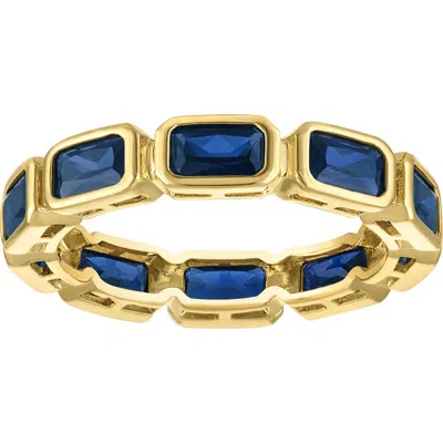 Fzn Lab Created Sapphire Eternity Ring In Blue