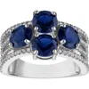 Fzn Lab Created Sapphire Statement Ring In Blue