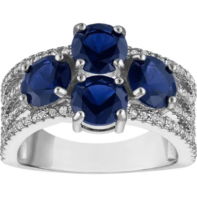 Fzn Lab Created Sapphire Statement Ring In Blue