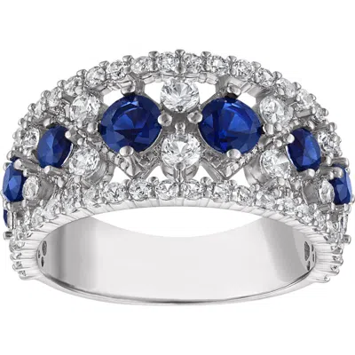 Fzn Lab Created Sapphire Statement Ring In White