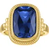 Fzn Lab Created Sapphire Statement Ring In Yellow