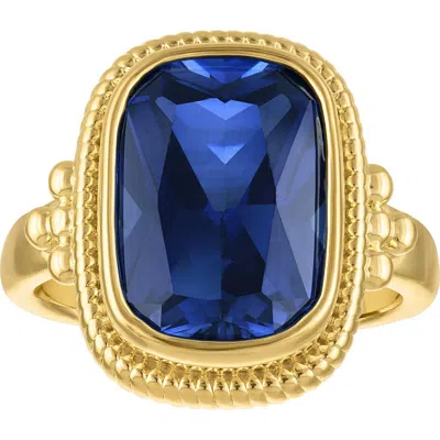 Fzn Lab Created Sapphire Statement Ring In Yellow