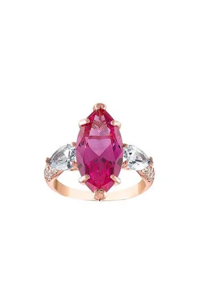 Fzn Lab Pink Sapphire & Lab Created White Sapphire Ring