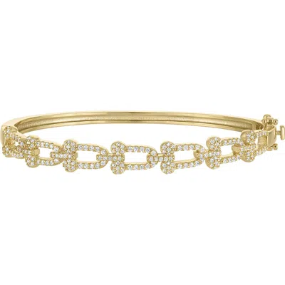 Fzn Link Cubic Zirconia Hinged Bracelet In Gold