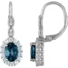 Fzn Sterling Silver London Blue Topaz & Cubic Zirconia Drop Earrings In Blue